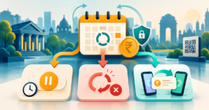 How to Cancel, Pause or Move a UPI AutoPay Mandate UPI AutoPay infographic showing pause, revoke and move mandate controls